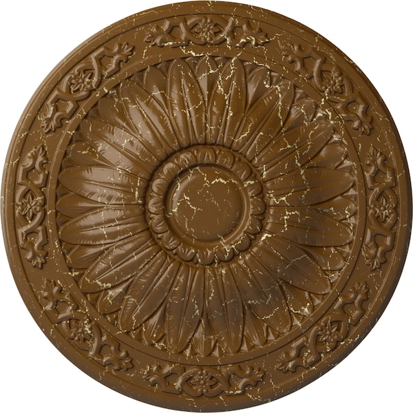 Ekena Millwork Lunel Ceiling Medallion (Fits Canopies up to 3 3/4"), 20 1/4"OD x 1 1/2"P, Smokey Topaz Crackle CM20LUSTC - main